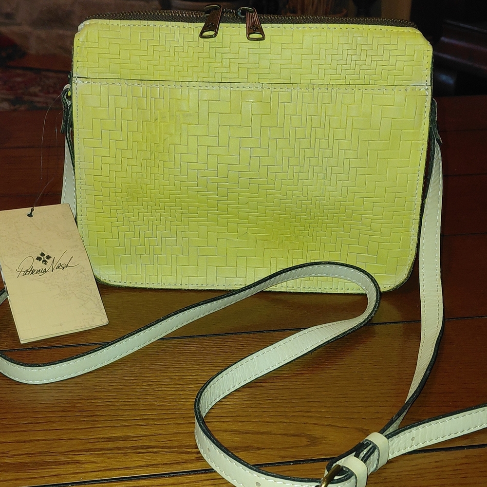 Patricia Nash Yellow Woven Crossbody Bag